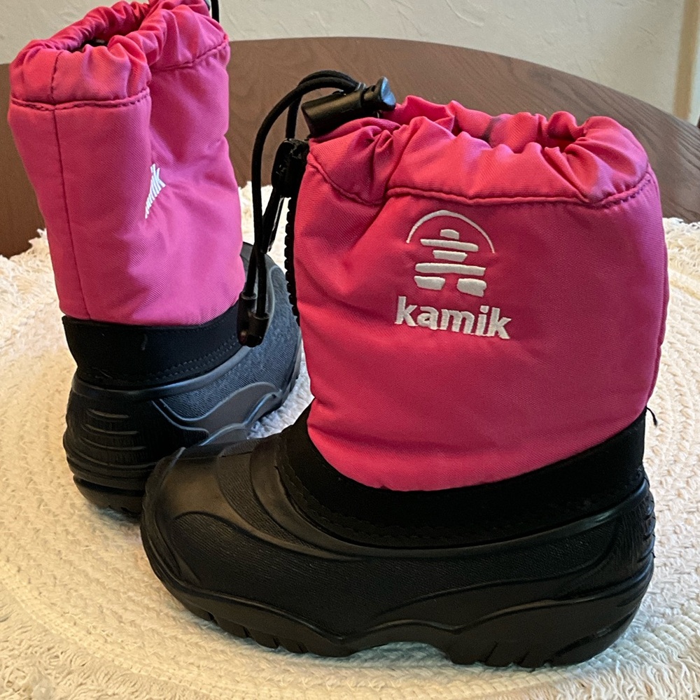 Kamik Pink and Black Kids Boots